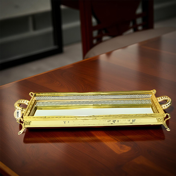 ⁦RECTANGLE MIRROR TRAY W/HANDLE⁩ - الصورة ⁦1⁩