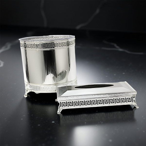 0187231050018 DUSTBIN W/TISSUE BOX SET - الصورة 1