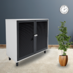 HEVEAPAC SHOE CABINET WHITE+SOLID BLACK-H657XD298XW705