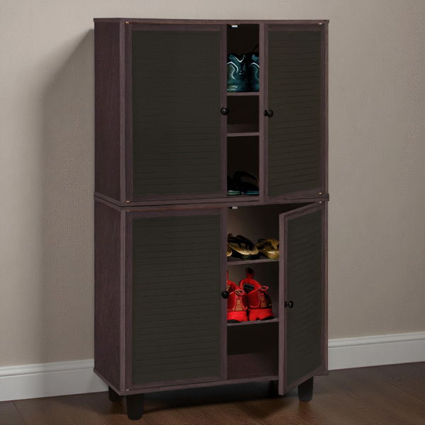 HEV. SHOE RACK 2 IN 1 -
1244X298X705MM- BEECH/CHOCOLATE