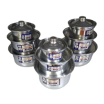 9-PCS ALUMINUM POT SET W/COVER-24+22+21+20+19+18+16+14+12CM