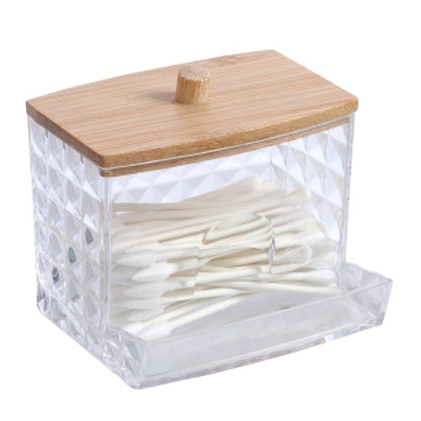⁦ACRYLIC COTTON SWAB BOX-8.7*7*8.3⁩ - الصورة ⁦1⁩