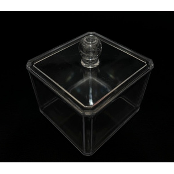 1012480001647 ACRYLIC COTTON SWAB BOX-9.5X9X9.5 - Image 1