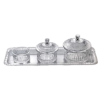 ACRYLIC DATE BOWL WITH TRAY SET-CLEAR