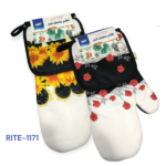 2 PCS DISH CLOTH+GLOVE SET-ROSE