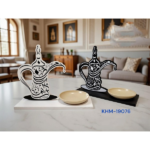 WOODEN DALLAH DESIGN WITH SERVING TRAY
