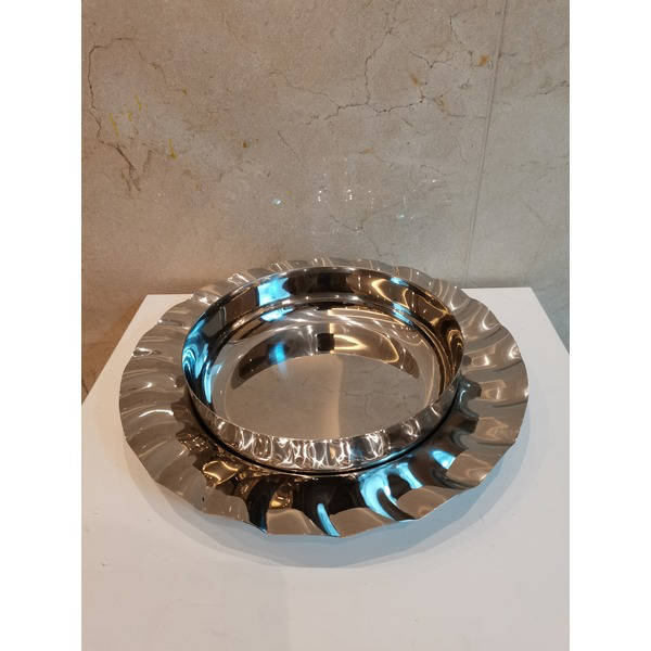 ⁦INDIAN-S/STEEL SERVING TRAY⁩ - الصورة ⁦1⁩