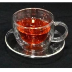 6+6 GLASS CUP & SAUCER SET
