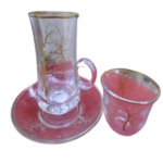 18 PCS GLASS TEA CUP W/SAUCER SET