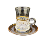 6+6 PCS GLASS TEA CUP & SAUCER SET