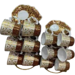 12PCS CERAMIC CUP & SAUCER SET W/STAND -100CC