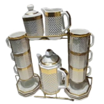 17PCS CERAMIC TABLEWARE SET W/STAND -1000/220CC