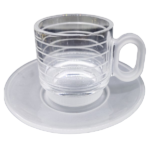12 PCS GLASS CUP WITH SAUCER SET