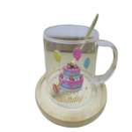 GLASS MUG W/SPOON