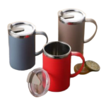S/STEEL COFFEE CUP W/TRANSPARENT LID