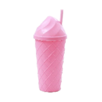 PLASTIC JUICE CUP W/STRAW-600ML