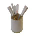 CERAMIC SPOON HOLDER W/6-PCS SPOON SET