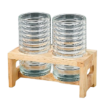 2PCS GLASS TOOTHBRUSH HOLDER W/STAND