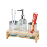3PCS GLASS SOAP DISPENSER SET
