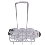 S/STEEL 6 SPACE GLASS & BOTTLE HOLDER-22.5X16X31.5