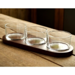 3 PCS GLASS CANDY BOWL SET W/TRAY-9X9X5/31X11X1.5CM