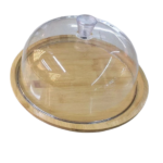 BAMBOO CAKE TRAY W/COVER -30X30