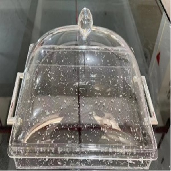 ⁦ACRYLIC CAKE TRAY W/COVER-29X18X17⁩ - الصورة ⁦1⁩