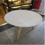 WOODEN ROUND TRAY W/STAND -39X42