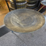WOODEN ROUND TRAY W/STAND -39X42
