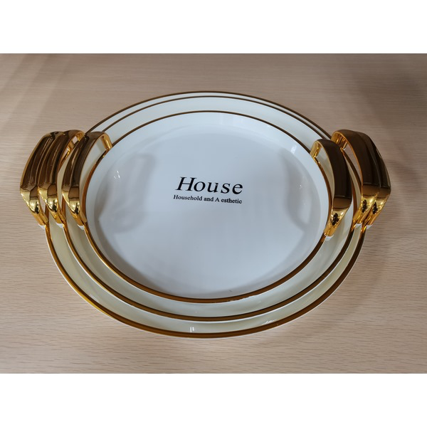 1704228027136 3 PCS ROUND PLASTIC TRAY SET-31X42X3.5 - الصورة 1