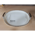 EGG SHAPED PLASTIC TRAY W/HANDLE-42.5X33.5X3.2