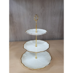 WHITE 3 TIER CAKE STAND-20.5X29