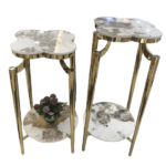 2 LAYER MARBLE SIDE TABLE 3CTN SET -36X78CM