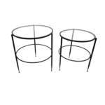 METAL & GLASS ROUND TABLE-50X50X55