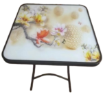 GLASS FOLDING TABLE -80CM ROUND