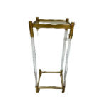 2PCS METAL+GLASS TABLE SET-35X35X100/30X30X90CM