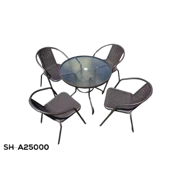 1704230090077 1+4 TABLE & CHAIR SET 2CTN-TABLE:80X72CM - Image 1