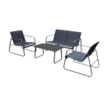 2 SINGLE CHAIR+1 DOUBLE CHAR W/TABLE SET-61X75X77/114X75X77/75X45X41