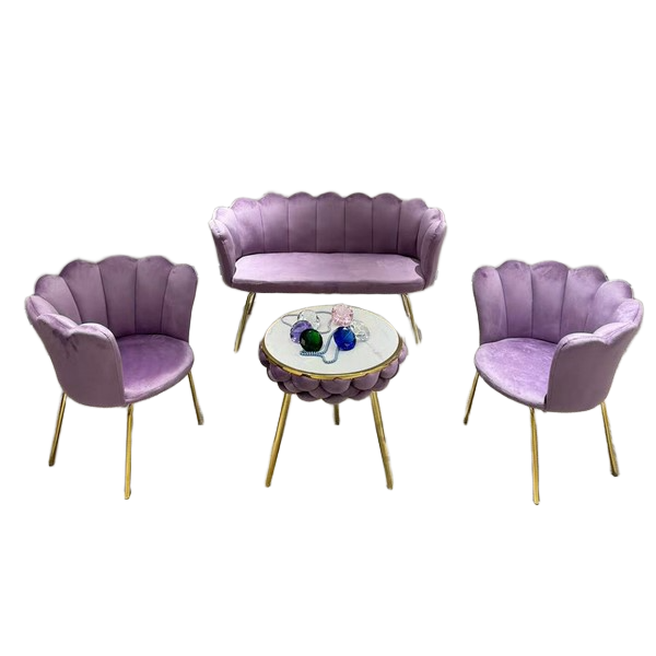 1704230110283 4 PCS SOFA SET 5CTN-PURPLE - Image 1