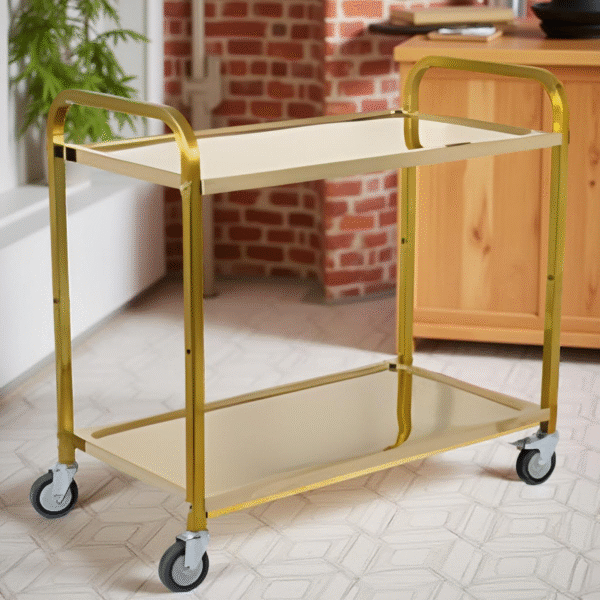 2-LAYER S/STEEL TROLLEY-GOLDEN-950X500X950MM