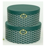 LEATHER ROUND GIFT BOX-28*18*5CM