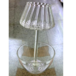 GLASS CANDLE HOLDER 2-LAYER DECORATION