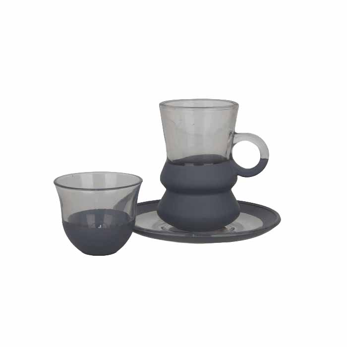 ⁦18 PCS GLASS TEA CUP SET⁩ - الصورة ⁦1⁩