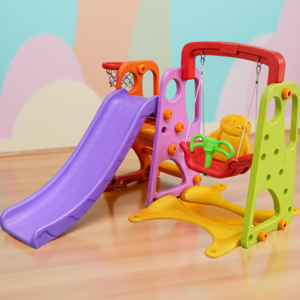 KIDS PLAY SWING & SLIDE SET - 170X173X138CM-WAVE SLIDE