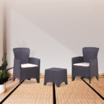 INJECTION PLASTIC SOFA -LIGHT GRAY+BEIGE CUSHION