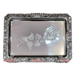 STEEL RECT.SERVING TRAY-SILVER