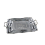 S/STEEL RECT TRAY SILVER W/HANDLE