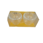 2 PCS GLASS SUGAR POT WITH COVER SET