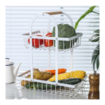 METAL 2-TIER FRUIT BASKET-WHITE-30X18X36CM
