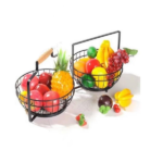 METAL ROUND FRUIT BASKET-(1X2)22.5X22.5X25.5CM